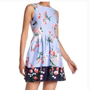 Vince Camuto Fit & Flare Ponte Floral Sleeveless Dress Size 8
